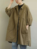 Vintage Solid Multipurpose Women's Long Coats