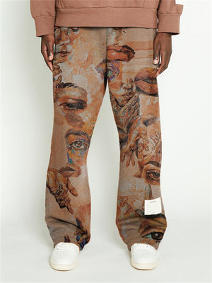 Hip Hop Trendy Mid Waist Leisure Printed Pants for Men