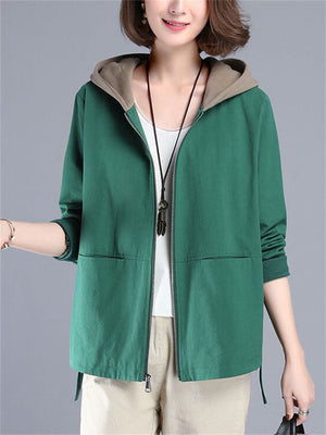 Ins Short Hooded Autumn Women Jackets