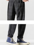 Retro Plaid Loose Straight Leg Pants