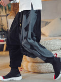 Chinese Style Printed Loose Long Pants For Men