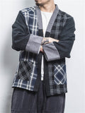 Fashion Plaid Kimono Shirt for Men