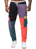 Fashion Contrast Color Corduroy Pants For Men