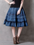 Women's Fashion Splice Denim Skirt