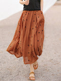 Polka Dot Vacation Style Long Women's Skirts