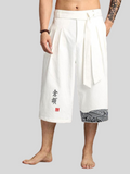 Mandarin Style Drawstring Linen Pocket Pants