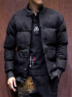 Men's Solid Black Winter Coat