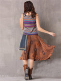 Fashion Irregular Embroidery Patchwork Skirt