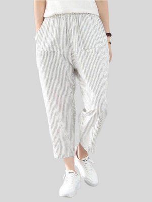 Vertical Stripe Summer Girls Hip Pants