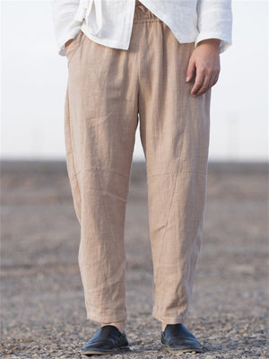 Plus Size Cotton Linen Casual Harem Men's Pants