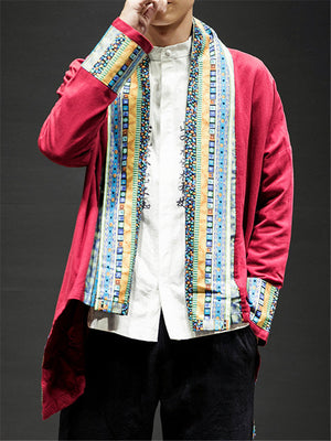 Contrast Color Stand Collar Jacket