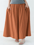 Casual Solid Color Wide Leg Pants