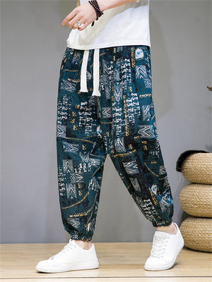 Stylish Printed Loose Ankle Banded Pants