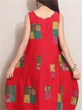 Casual Sleeveless Printed Dresses For Women