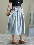 Ladies Spring Autumn Literary Classy Fresh Skirt