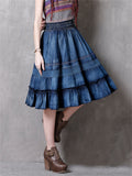 Women's Fashion Splice Denim Skirt