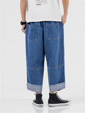 Fashion Drawstring Elastic-waist Wide-leg Pants