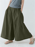 Casual Solid Color Wide Leg Pants