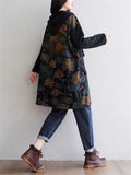 Floral Printed Hooded Jacket With Pockets