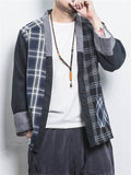 Fashion Plaid Kimono Shirt for Men