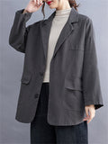 Affordable Loose Age-Reducing Solid Classic Suit Jackets For Women