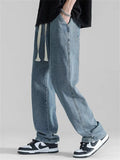 Smooth Casual Men's Jeans With Floor Length