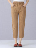 Trendy Elastic Waist Pants With Pockets