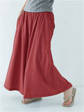 Casual Solid Color Wide Leg Pants