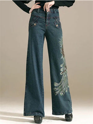 Dark Blue Loose Spring Autumn Trendy Jeans