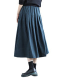 High Waisted Plaid Long Dress For Lady