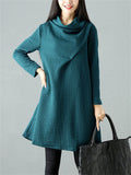 Loose Casual Solid Color Long Sleeve Dresses