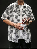 Japanese Style Printed Holiday Relaxed Original Design Men's Shirts