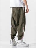 Retro Drawstring Solid Color Pants