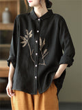 Autumn Cotton Linen Newest All Match Ladies Shirts