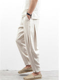 Solid Color Cotton Linen Harem Pants