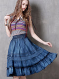 Women's Fashion Splice Denim Skirt