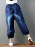 Women's Blue Denim Bloomer Pants