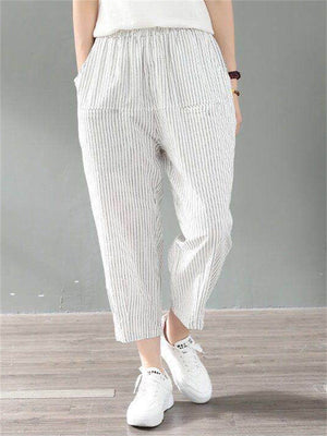 Vertical Stripe Summer Girls Hip Pants