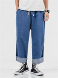 Fashion Drawstring Elastic-waist Wide-leg Pants