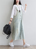 Fashion Buttons Denim Suspender Skirts