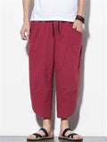 Casual Relaxed Nice Wide Leg Cropped Harem Pants For Men