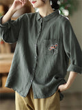 Women's Elegant Cotton Linen Long Sleeve Casual Shirts