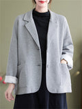 Female Classy Single Breasted Notched Collar Long Sleeve Jackets