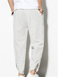 Comfort Casual Striped Linen Pants for Men