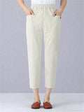 Trendy Elastic Waist Pants With Pockets