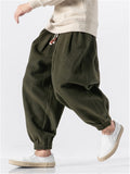 Drawstring Thick Solid Color Ankle-Banded Pants