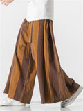 Stripe Pattern Ｗide Leg Loose Pants For Men