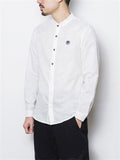 Stand Collar Embroidery Solid Color Shirts