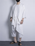 Solid Black White Male Traditional Chinese Style Casual Outfits