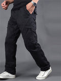 Winter Plus Size Thickened Fleece Male Multi-pocket Pants